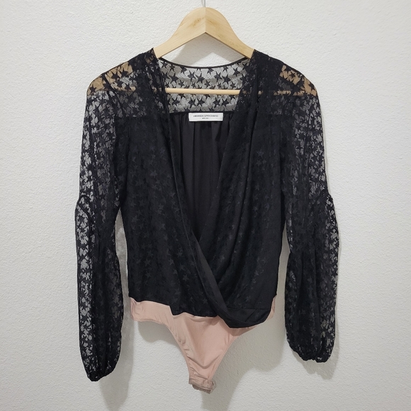 AMANDA UPRICHARD Long Sleeve Mesh Bodysuit Top NWOT - Picture 2 of 8